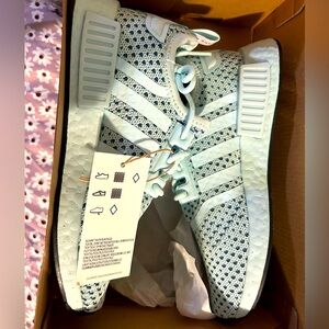 Brand new Adidas NMD R1 light blue bug kids sneakers